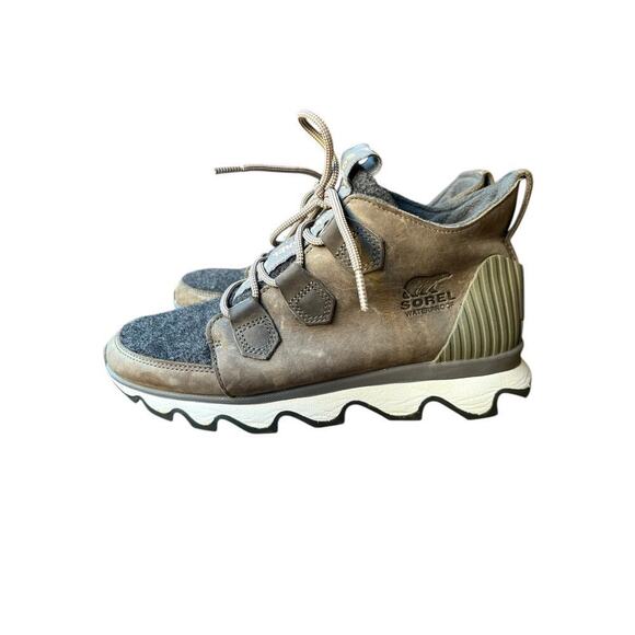 Sorel Weatherproof Kinetic Caribou Hiking Snow Sneaker Boot - Quarry Grey Brown - Picture 4 of 12